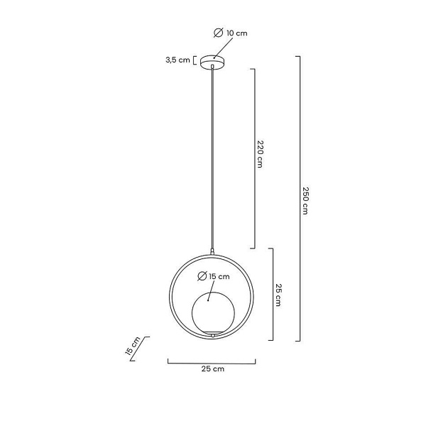 Lampa wisząca AURELIA 25 złota - Moosee
